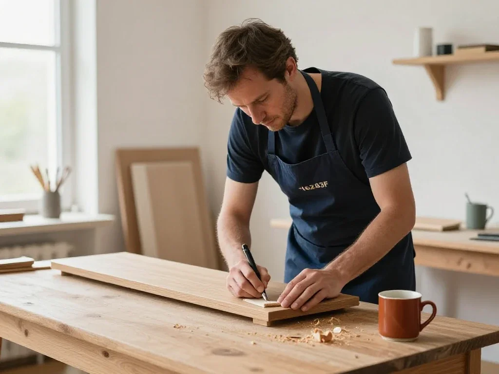 Un homme restaure un meuble en bois, illustrant la passion pour les loisirs créatifs.